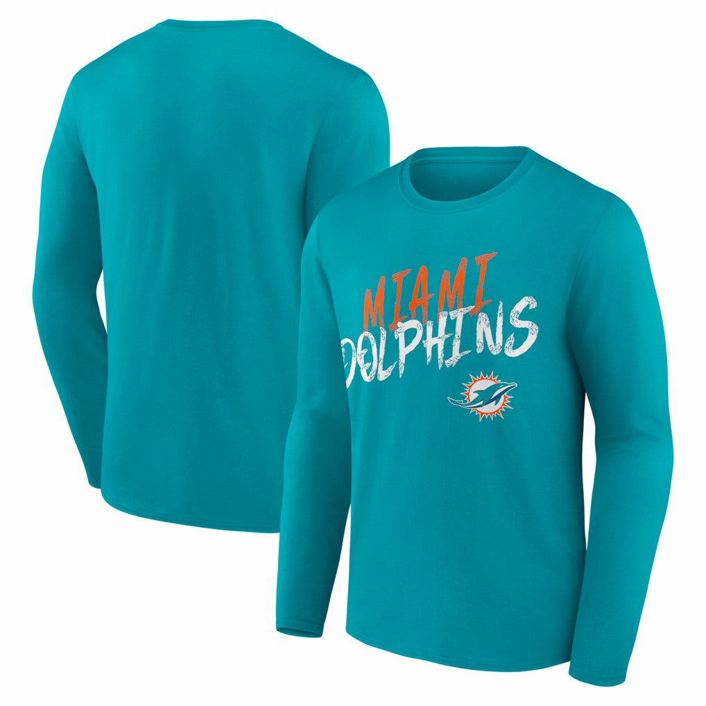 Miami Dolphins Hustle Long Sleeve T-Shirt Aqua - NFL