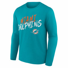 Miami Dolphins Hustle Long Sleeve T-Shirt Aqua - NFL