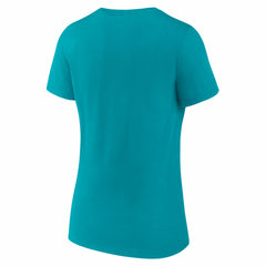 Miami Dolphins Women's Hustle V-Neck T-Shirt Aqua - NFL