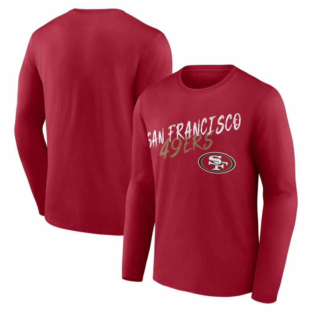 San Francisco 49ers Hustle Long Sleeve T-Shirt Scarlet - NFL