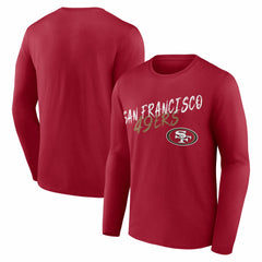 San Francisco 49ers Hustle Long Sleeve T-Shirt Scarlet - NFL