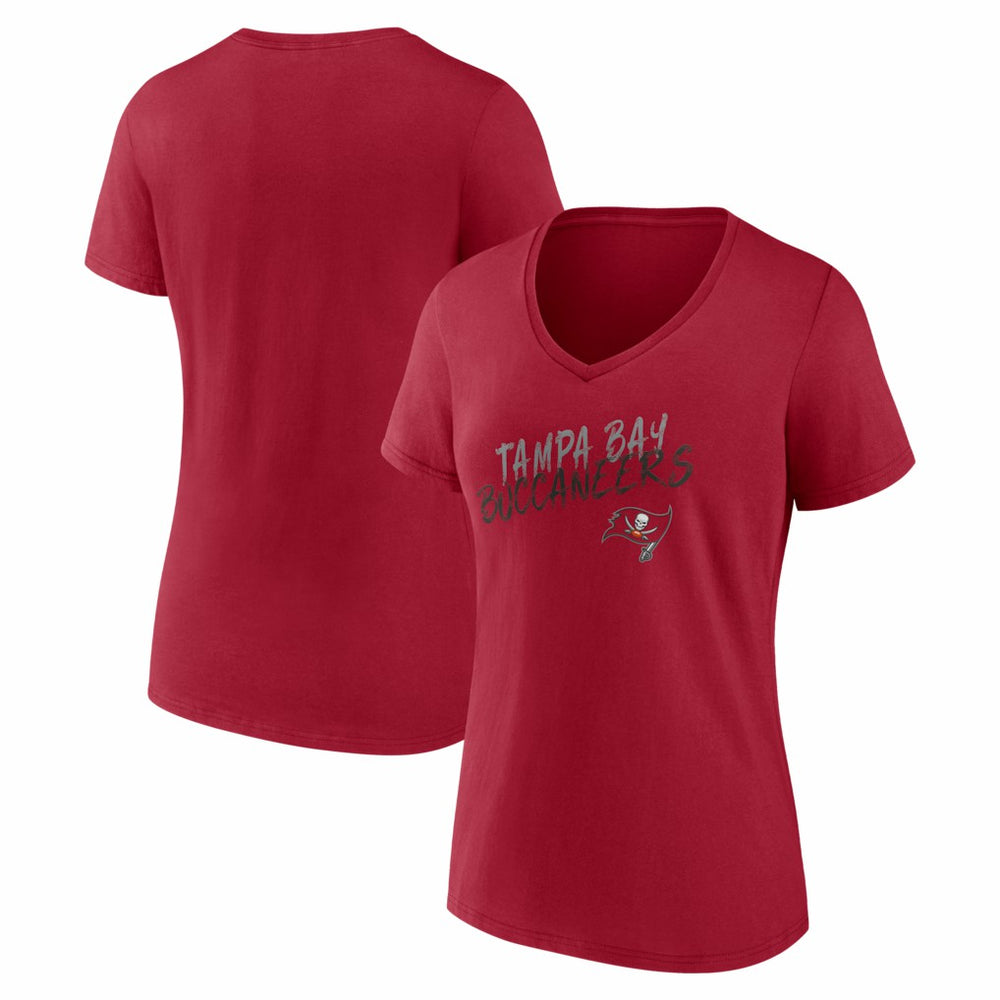 Tampa Bay Buccaneers Women's Hustle V-Neck T-Shirt Red - NFL