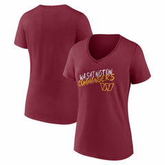 Washington Commanders Women's Hustle V-Neck T-Shirt Burgundy - NFL