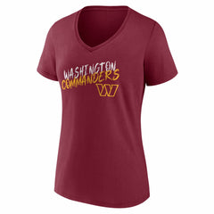 Washington Commanders Women's Hustle V-Neck T-Shirt Burgundy - NFL