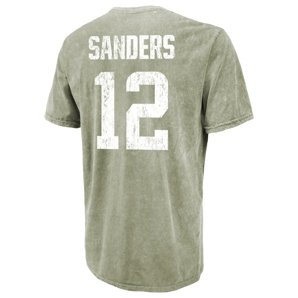 Shedeur Sanders Cleveland Browns Majestic Threads Mineral Wash Name & Number T-Shirt Moss Green - NFL