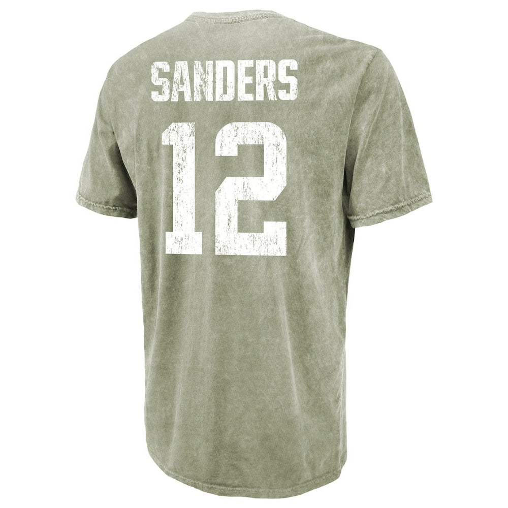 Shedeur Sanders Cleveland Browns Majestic Threads Mineral Wash Name & Number T-Shirt Moss Green - NFL