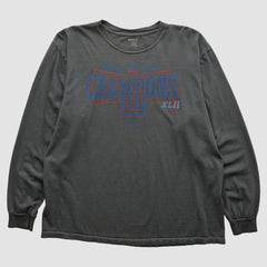 New York Giants Reebok 2008 Long Sleeve T-shirt Charcoal Vintage - Fanatics