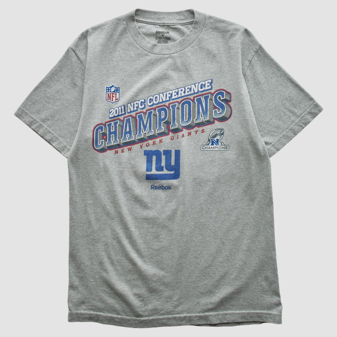 New York Giants Reebok 2011 T-shirt Heather Gray Vintage - Fanatics