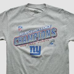 New York Giants Reebok 2011 T-shirt Heather Gray Vintage - Fanatics