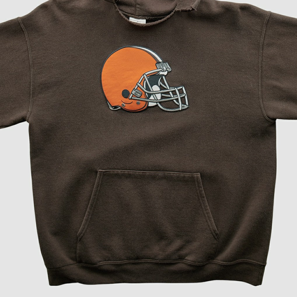 Cleveland Browns NFL 2000s Hooded Pullover Sweatshirt Brown Vintage - Fanatics