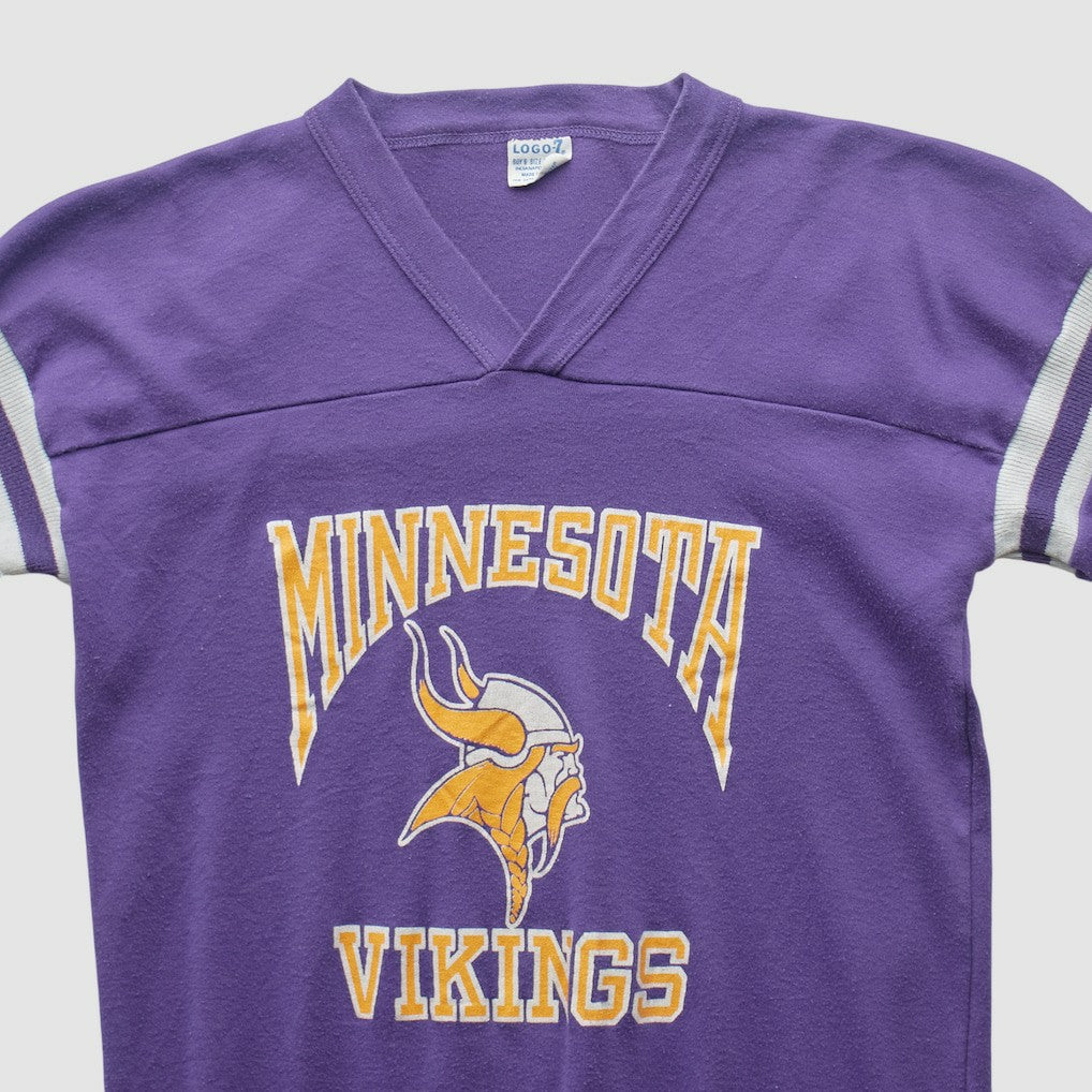 Minnesota Vikings Logo 7 90s T-shirt Purple Vintage - Fanatics