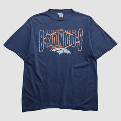 Denver Broncos Tultex 90s T-shirt Navy Vintage - Fanatics