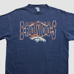 Denver Broncos Tultex 90s T-shirt Navy Vintage - Fanatics