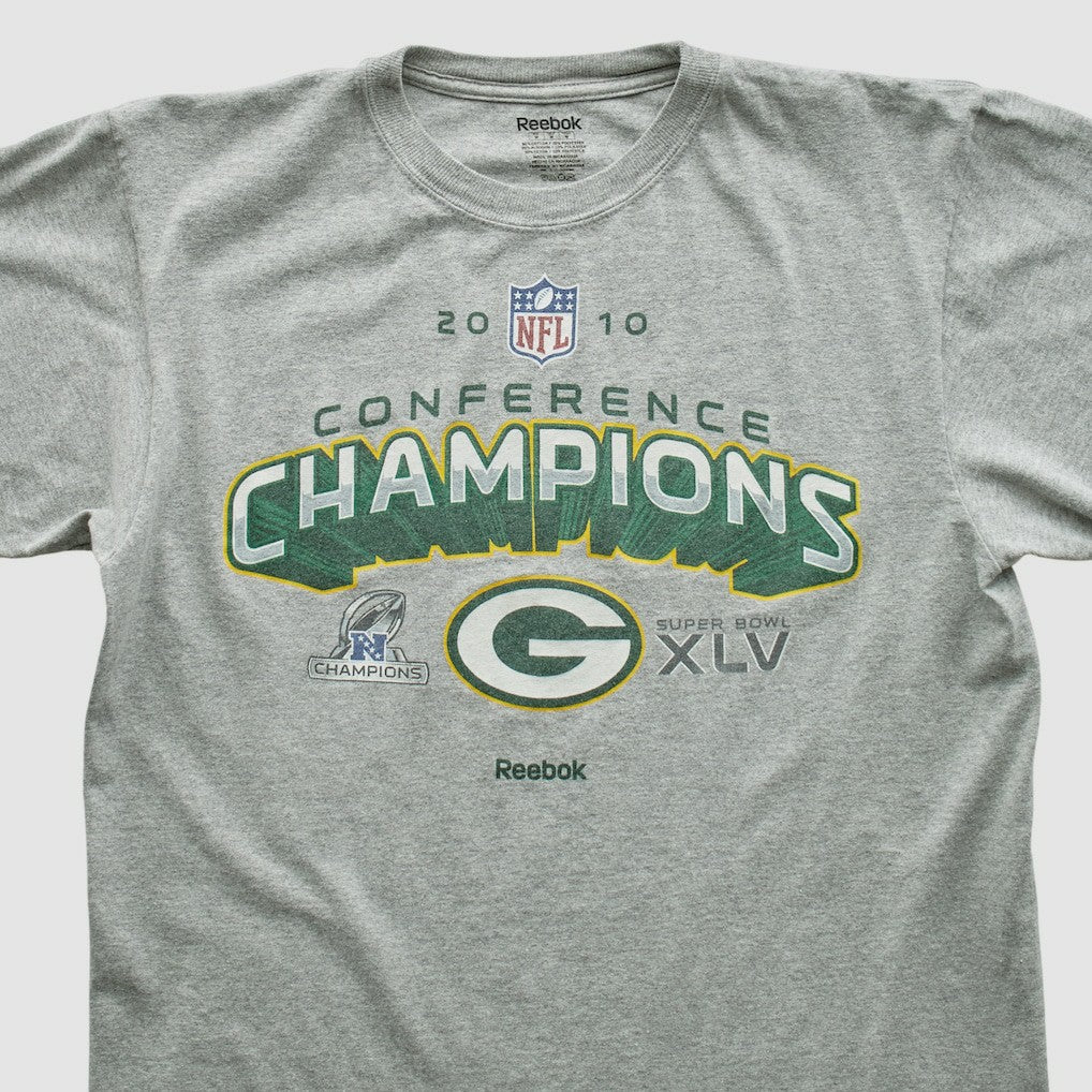 Green Bay Packers Reebok 2010 T-shirt Heather Gray Vintage - Fanatics