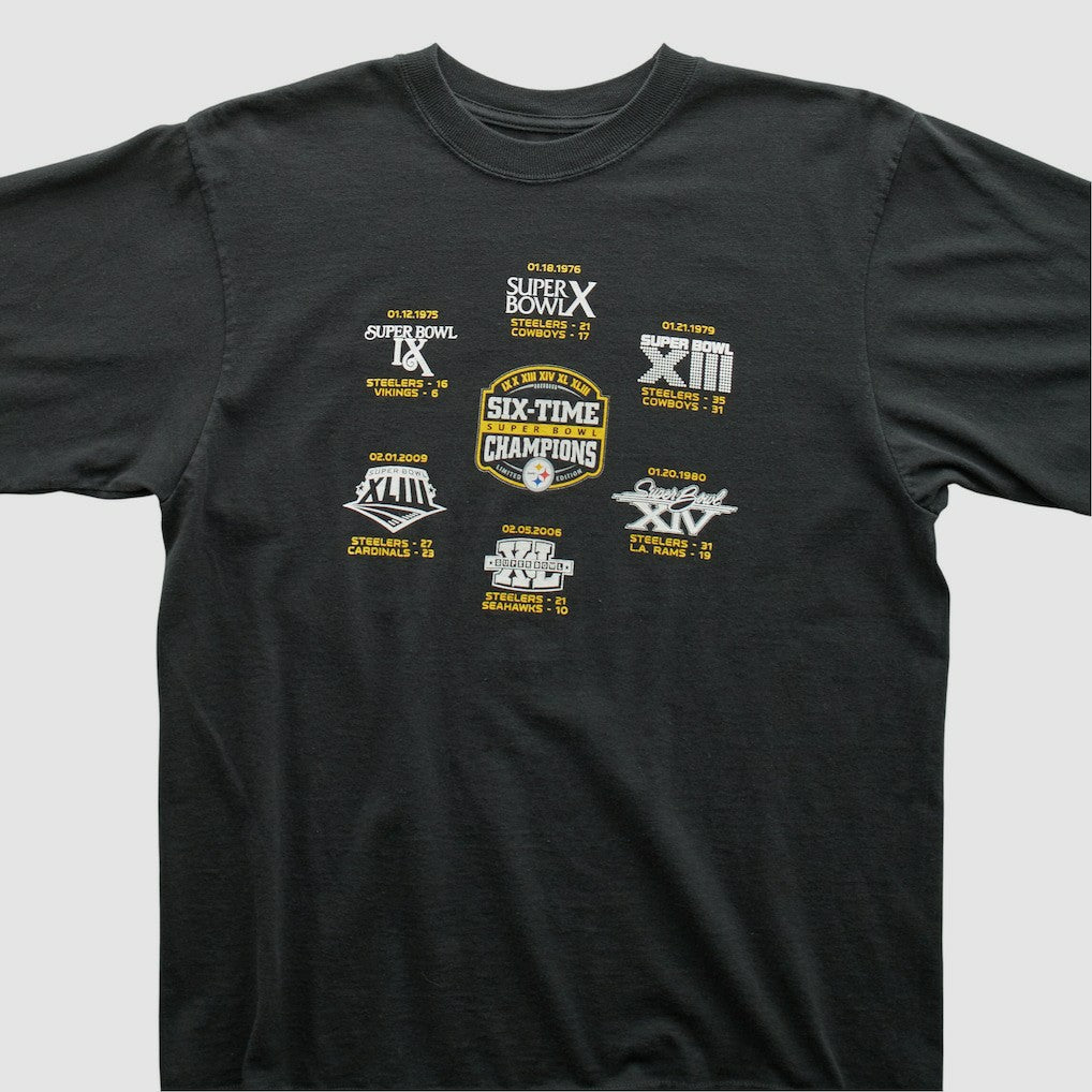 Pittsburgh Steelers Reebok 2009 T-shirt Black Vintage - Fanatics