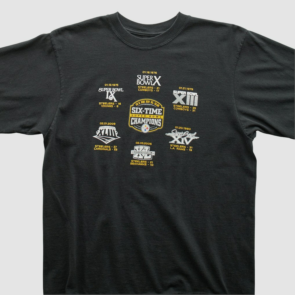 Pittsburgh Steelers Reebok 2009 T-shirt Black Vintage - Fanatics