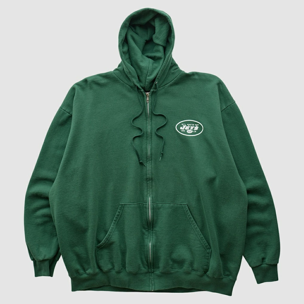 New York Jets NFL 2000s Hooded Full Zip Sweatshirt Green Vintage - Fanatics