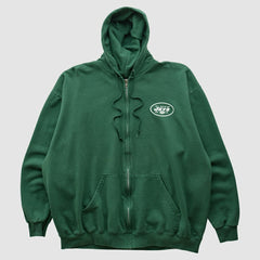 New York Jets NFL 2000s Hooded Full Zip Sweatshirt Green Vintage - Fanatics