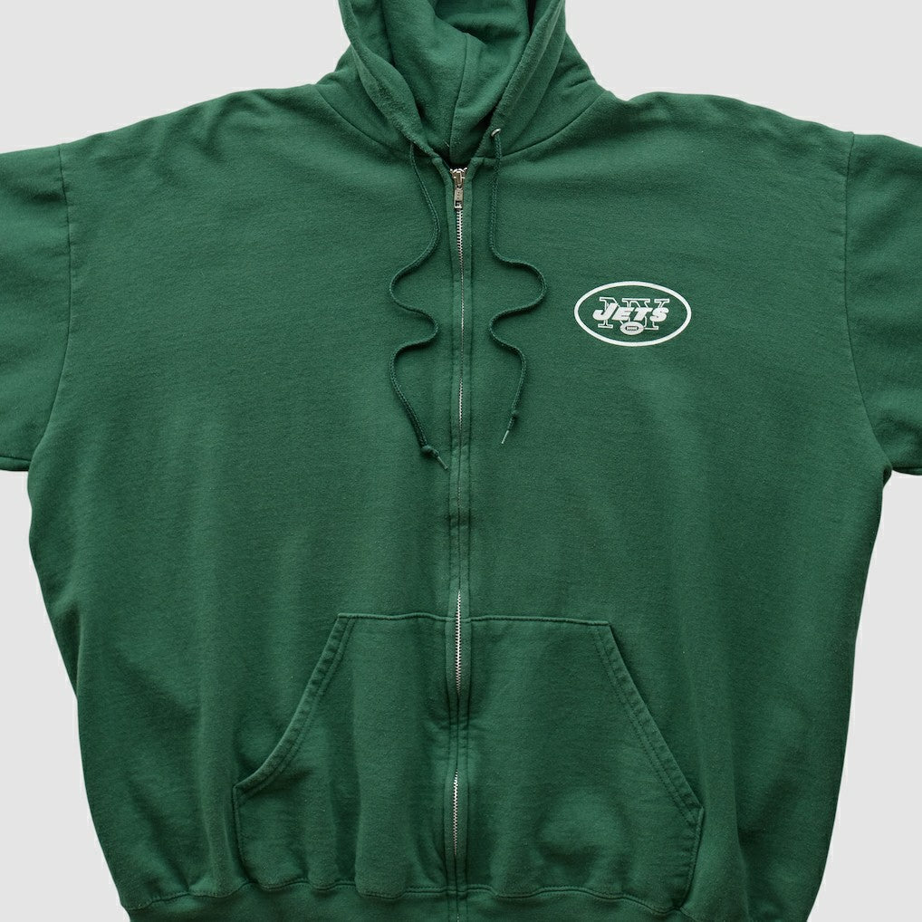 New York Jets NFL 2000s Hooded Full Zip Sweatshirt Green Vintage - Fanatics