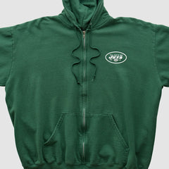New York Jets NFL 2000s Hooded Full Zip Sweatshirt Green Vintage - Fanatics