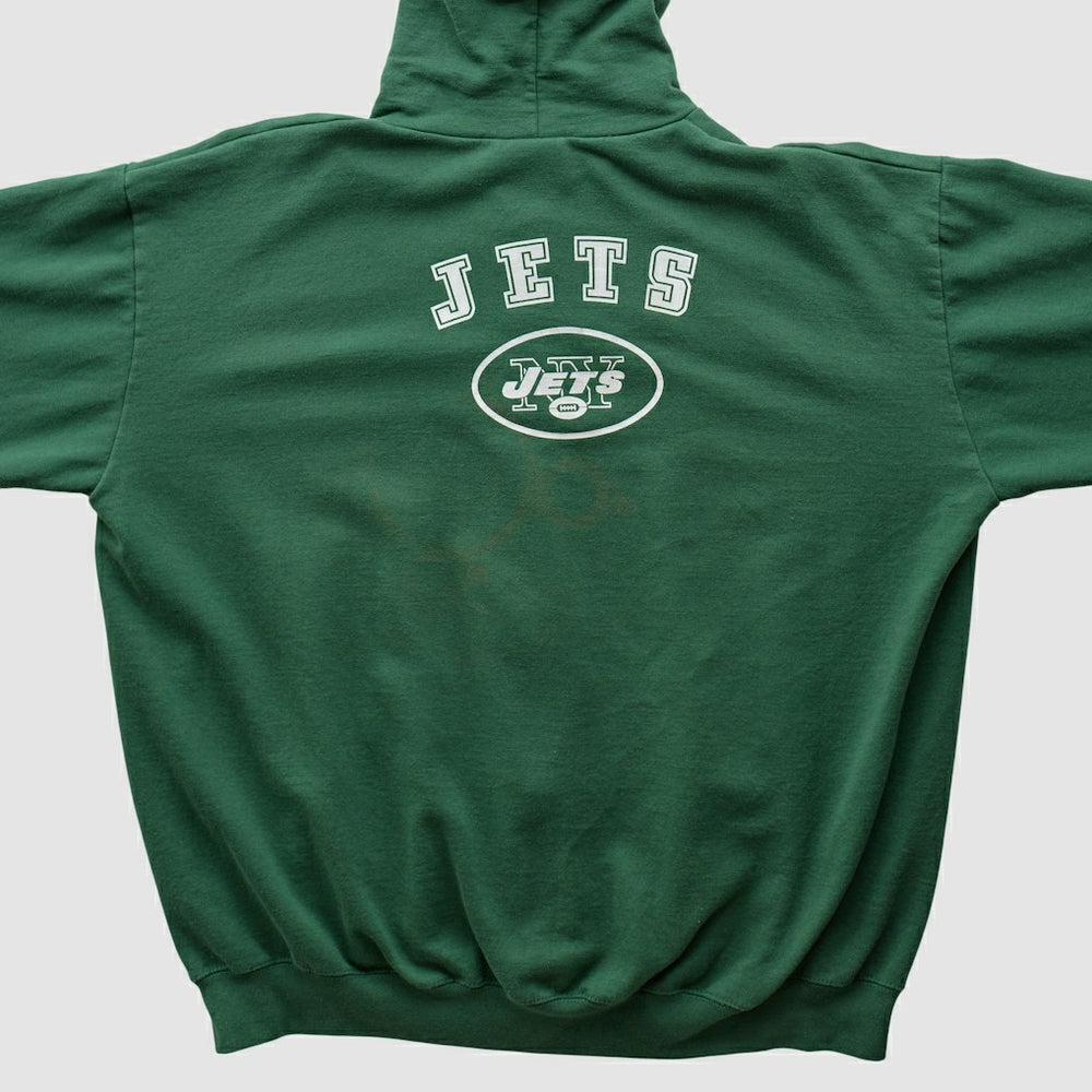 New York Jets NFL 2000s Hooded Full Zip Sweatshirt Green Vintage - Fanatics