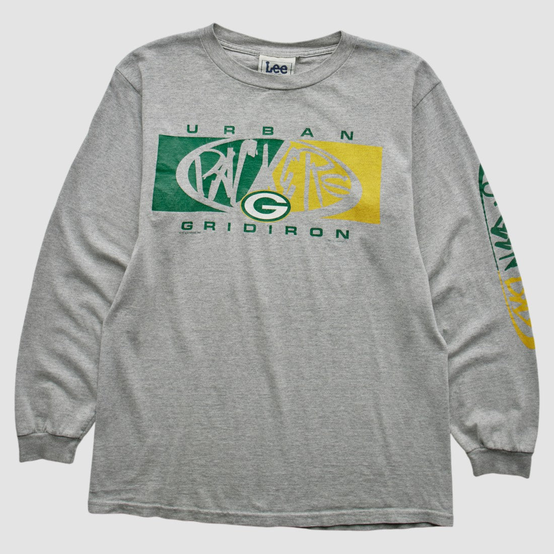 Green Bay Packers Lee Apparel 90s Long Sleeve T-shirt Heather Gray Vintage - Fanatics