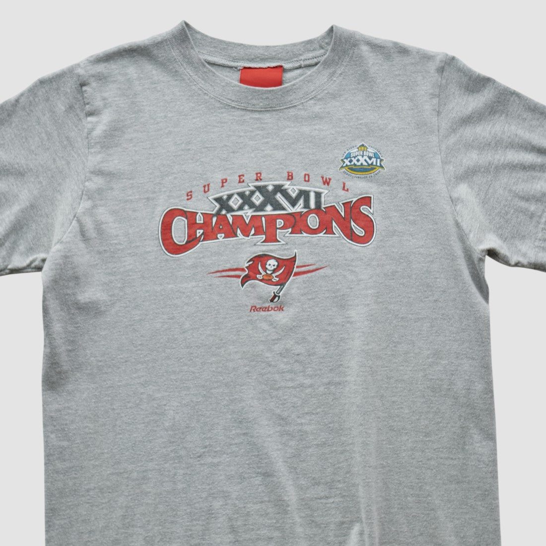 Tampa Bay Buccaneers Reebok 2003 T-shirt Heather Gray Vintage - Fanatics