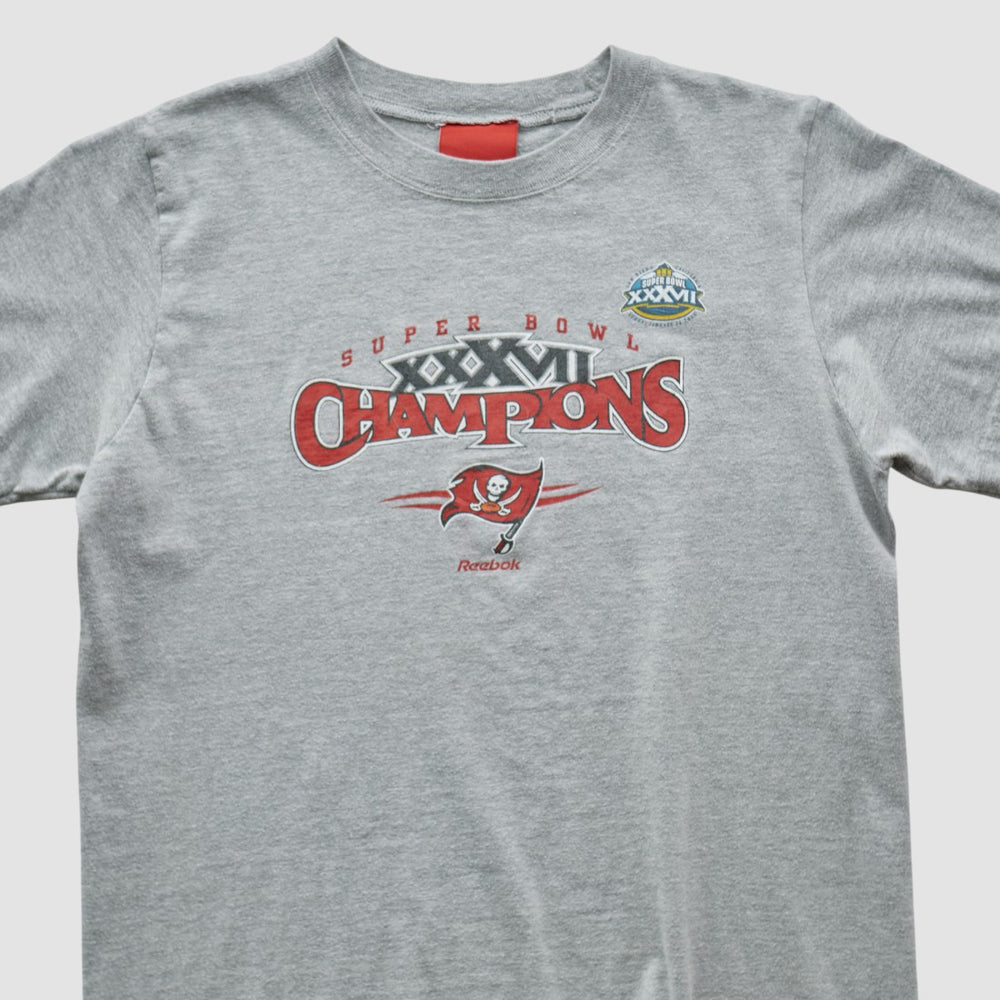 Tampa Bay Buccaneers Reebok 2003 T-shirt Heather Gray Vintage - Fanatics