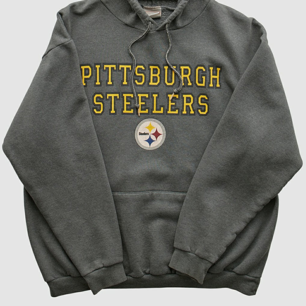 Pittsburgh Steelers NFL 2000s Hooded Sweatshirt Black Vintage - Fanatics