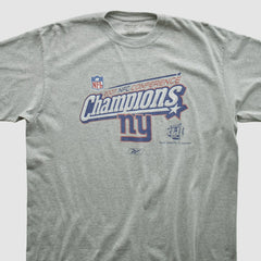 New York Giants Reebok 2007 T-shirt Heather Gray Vintage - Fanatics