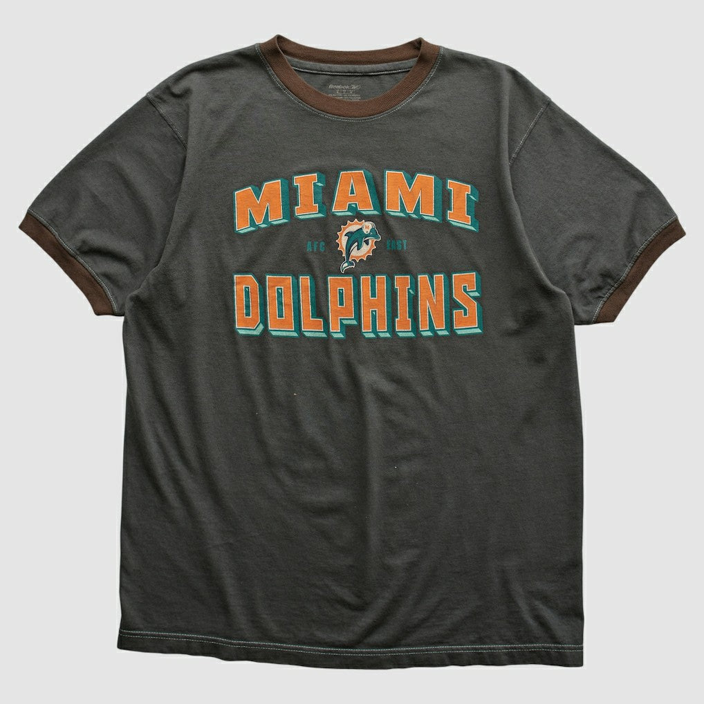 Miami Dolphins Reebok 2000s T-shirt Charcoal Vintage - Fanatics
