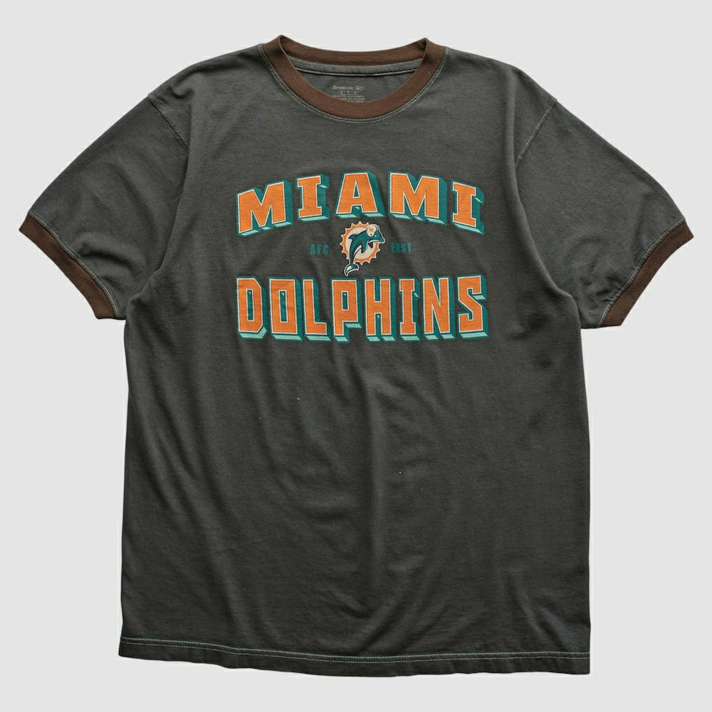 Miami Dolphins Reebok 2000s T-shirt Charcoal Vintage - Fanatics