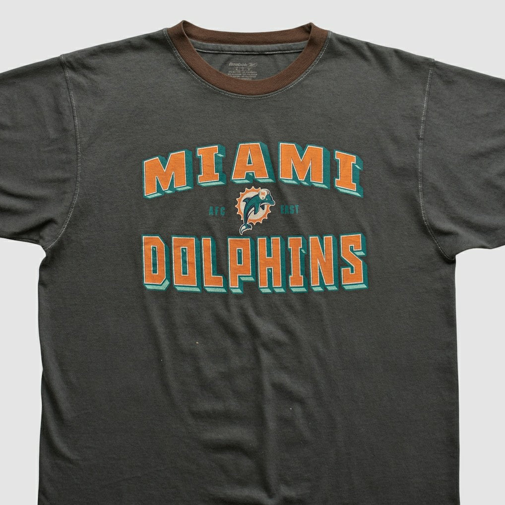 Miami Dolphins Reebok 2000s T-shirt Charcoal Vintage - Fanatics