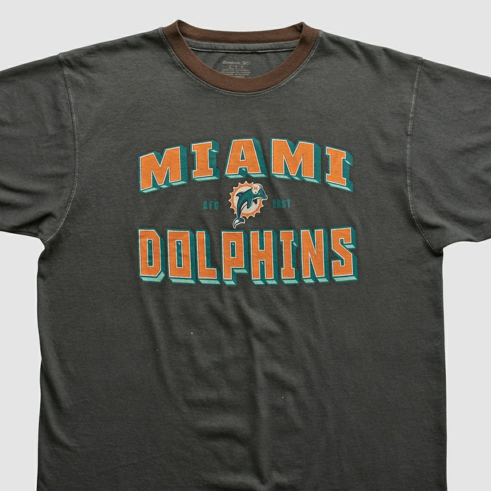 Miami Dolphins Reebok 2000s T-shirt Charcoal Vintage - Fanatics