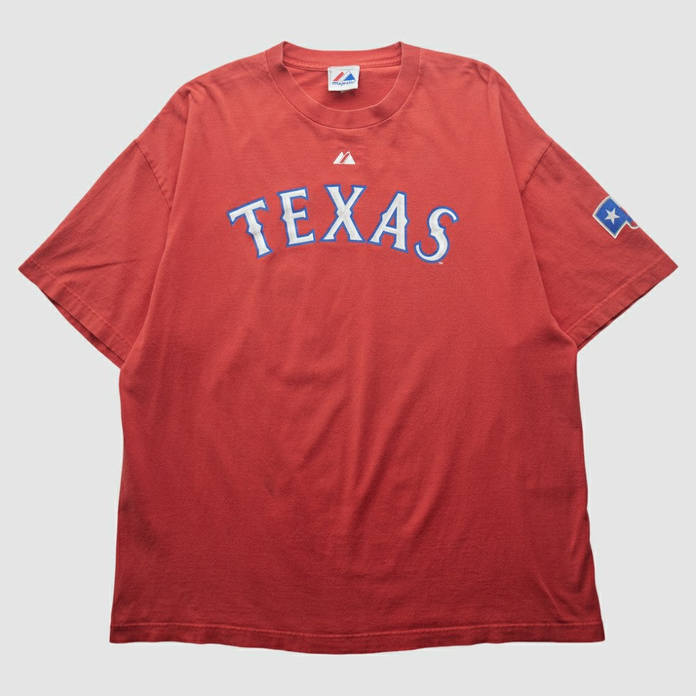 Texas Rangers Majestic 2000s T-shirt On Sale
