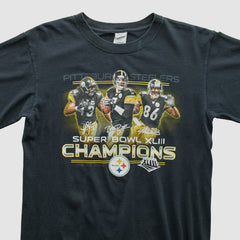 Pittsburgh Steelers Anvil 2009 T-shirt Black Vintage - Fanatics