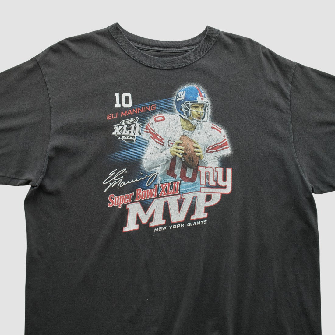 Superbowl XLII MVP Reebok 2008 T-shirt Black Vintage - Fanatics