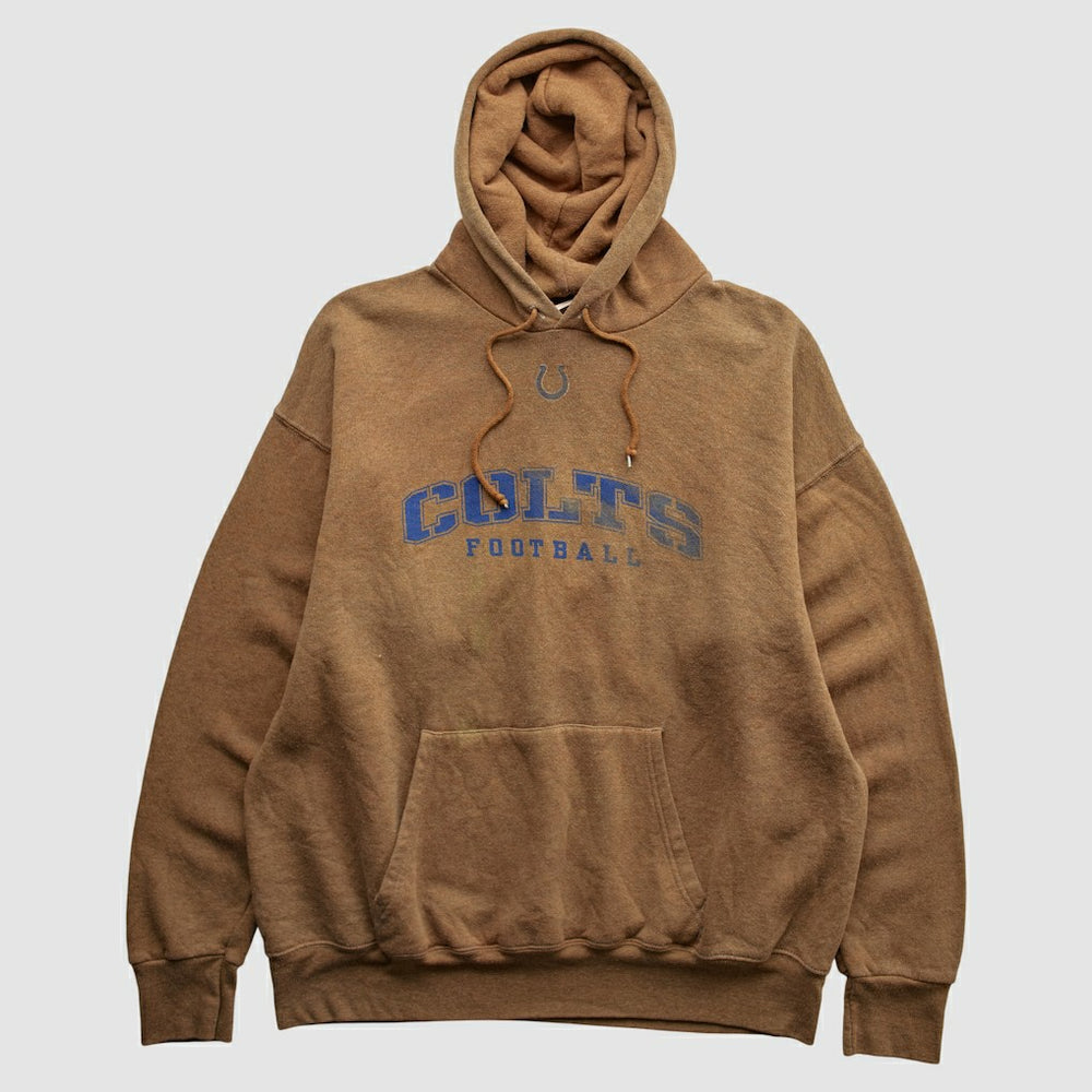 Indianapolis Colts NFL 2000s Hooded Pullover Sweatshirt Brown Vintage - Fanatics