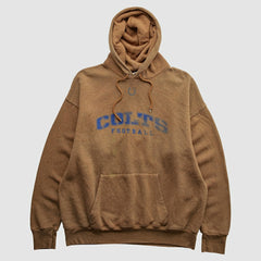 Indianapolis Colts NFL 2000s Hooded Pullover Sweatshirt Brown Vintage - Fanatics