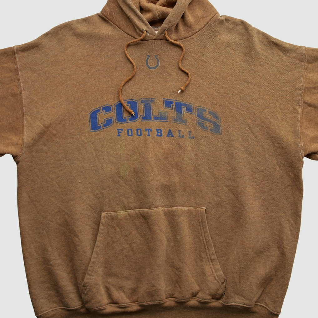 Indianapolis Colts NFL 2000s Hooded Pullover Sweatshirt Brown Vintage - Fanatics