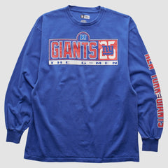 New York Giants NFL 2000s Long Sleeve T-shirt Blue Vintage - Fanatics