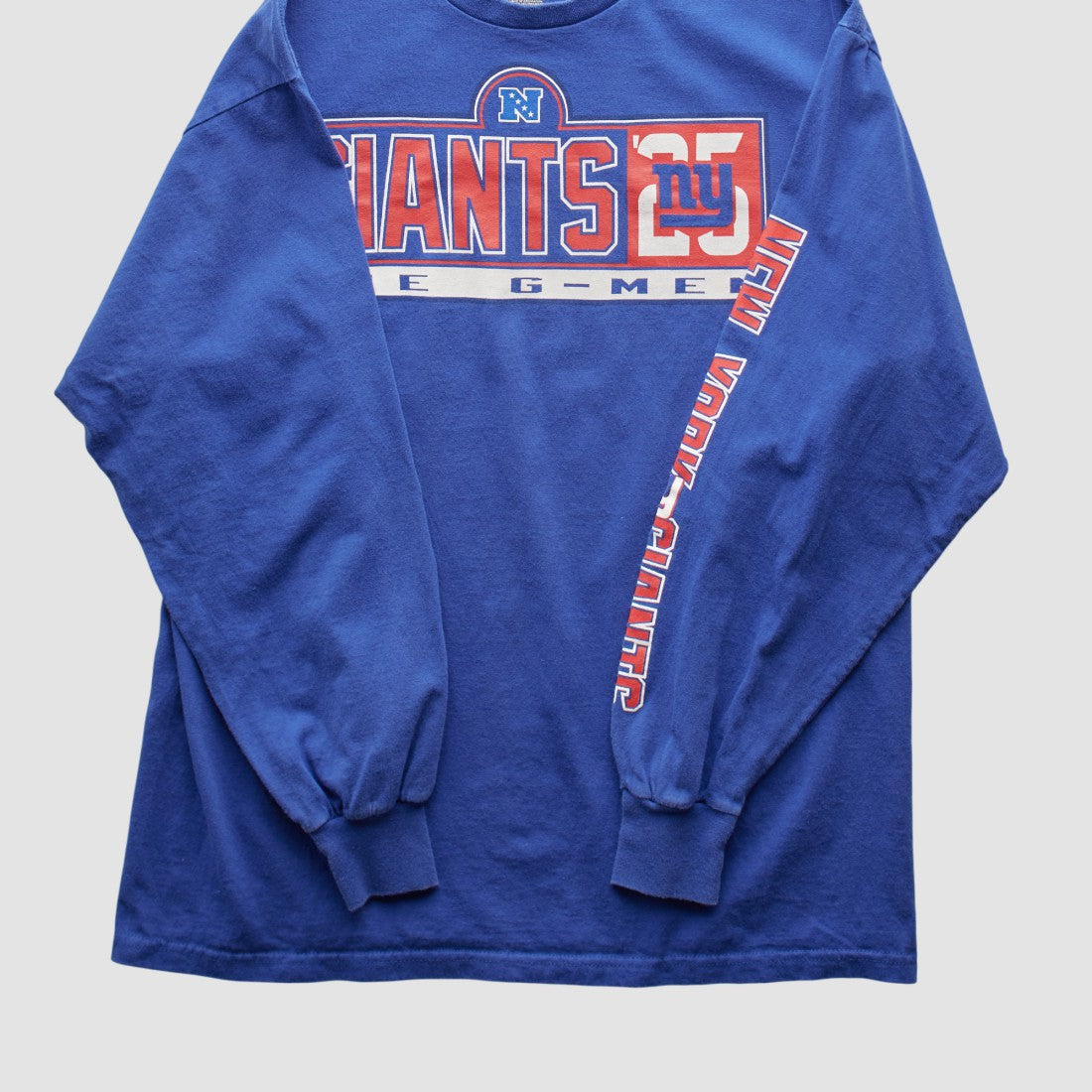 New York Giants NFL 2000s Long Sleeve T-shirt Blue Vintage - Fanatics
