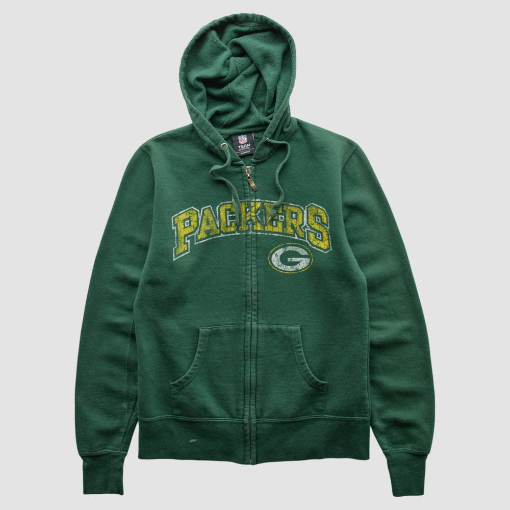 Green Bay Packers NFL 2010s Hooded Full Zip Sweatshirt Green Vintage - Fanatics