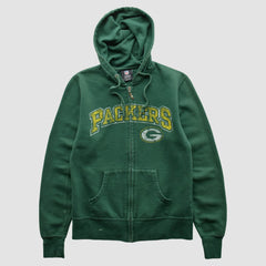 Green Bay Packers NFL 2010s Hooded Full Zip Sweatshirt Green Vintage - Fanatics