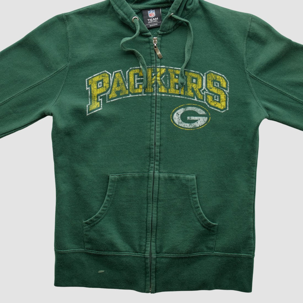 Green Bay Packers NFL 2010s Hooded Full Zip Sweatshirt Green Vintage - Fanatics