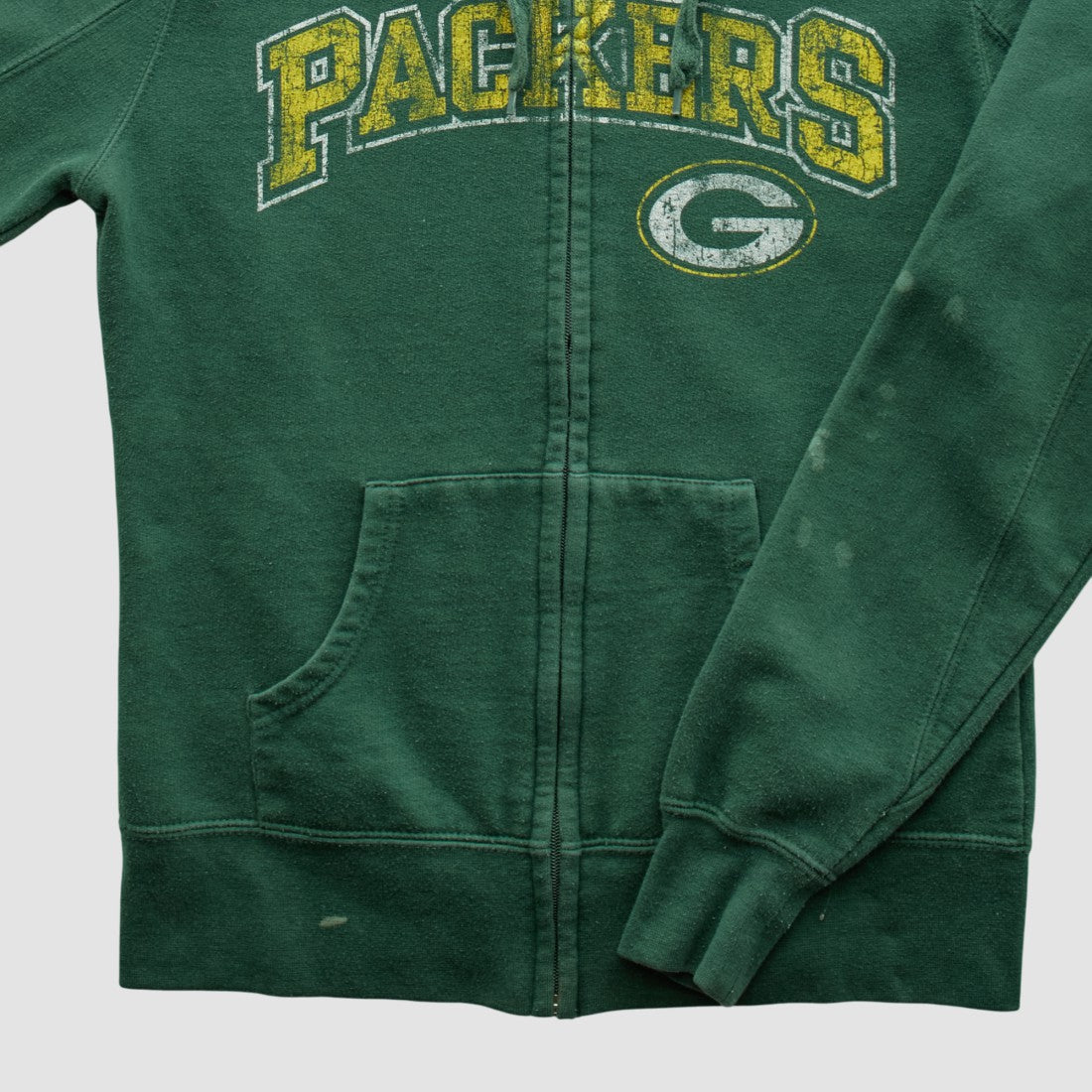 Green Bay Packers NFL 2010s Hooded Full Zip Sweatshirt Green Vintage - Fanatics