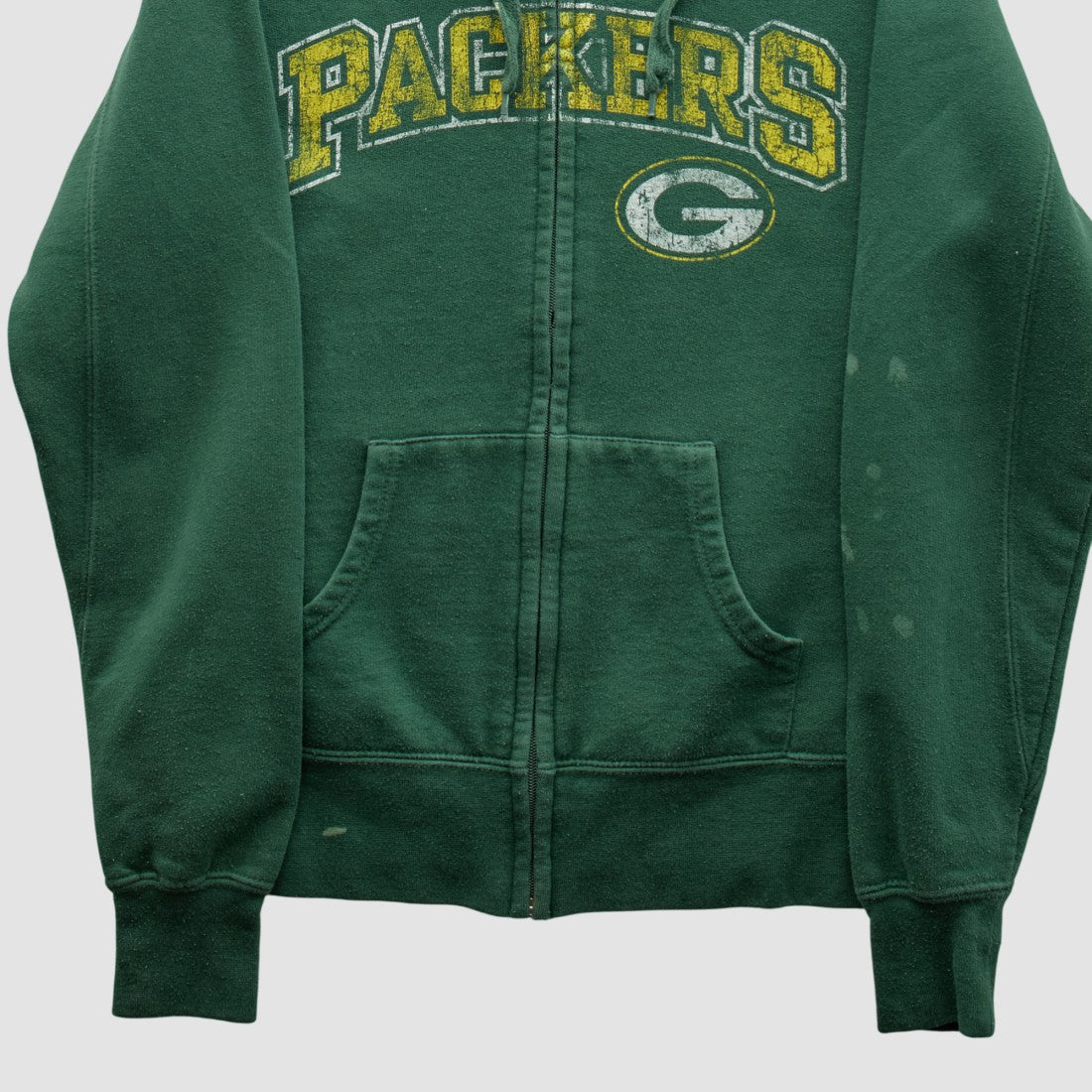 Green Bay Packers NFL 2010s Hooded Full Zip Sweatshirt Green Vintage - Fanatics