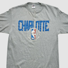 Vintage - Charlotte Hornets Trench 90s T-shirt - Heather Gray Vintage