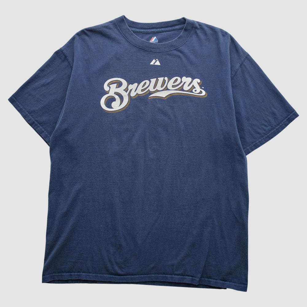Milwaukee Brewers Majestic 2000s T-shirt On Sale