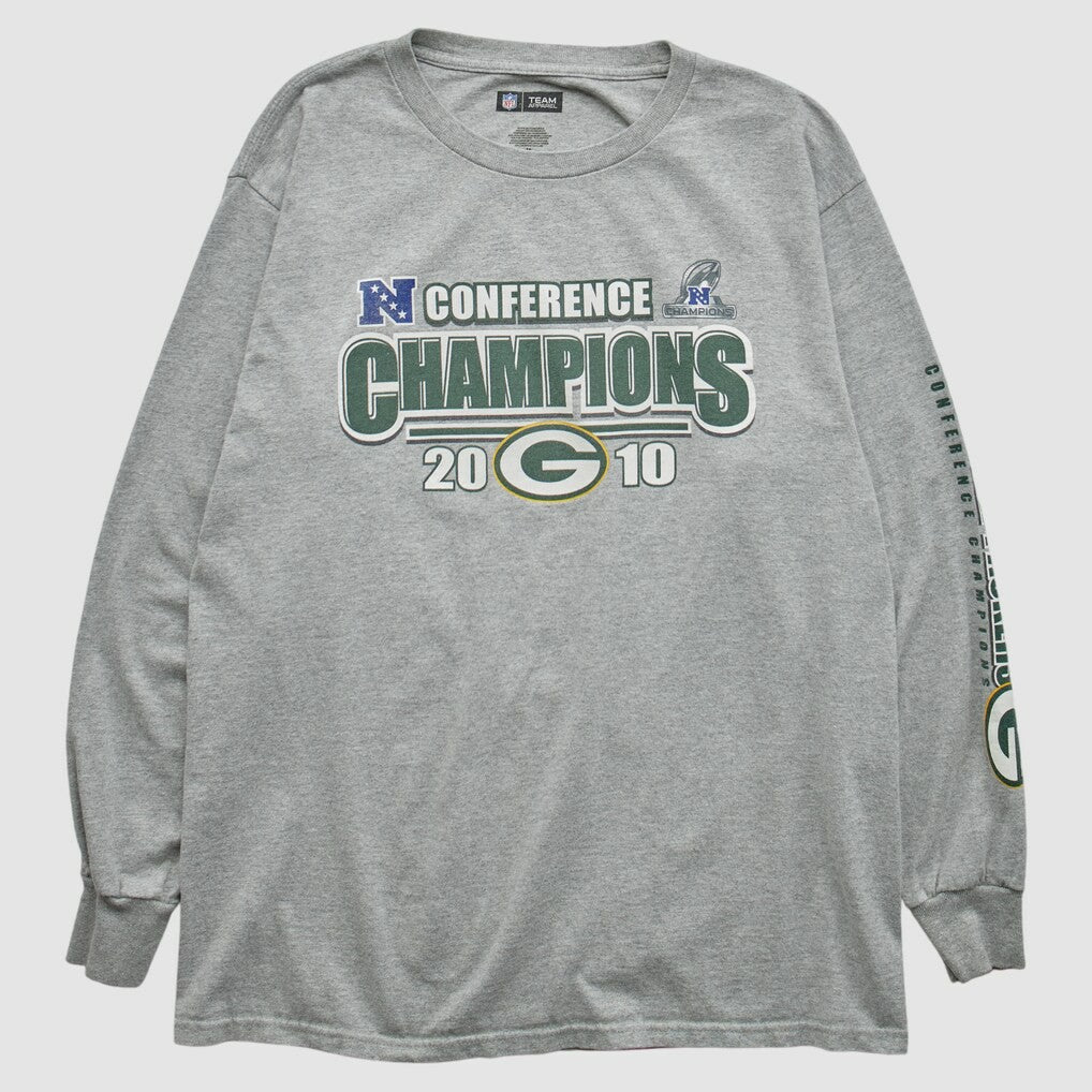 Green Bay Packers NFL 2010 Long Sleeve T-shirt Heather Gray Vintage - Fanatics